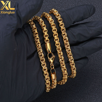 Conjunto de Joyería Versátil Unisex con Cadena de Perlas Cuadradas y Circonitas Engastadas, 0.3mm de Grosor, 3m de Longitud, Bañado en Oro, Ideal para Regalos