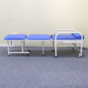 Foldable Multifunction <b>Mobile</b> Hospital <b>Chair</b> Bed KJW-AC01 Customization Stainless Steel With Wheels For Inpatients And Nappers - Product Image 1