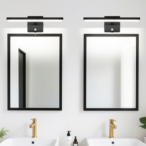 Lámpara de Baño LED Moderna Personalizada, Barra de Luz Negra sobre el Espejo, Accesorio de Pared para Baño, 5CCT Ajustable - Product Image 4