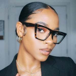 Gafas de Computadora con Marco Grande Retro de Moda 2021, Gafas de Ojo de Gato para Mujer, Anti Luz Azul - Product Image 1