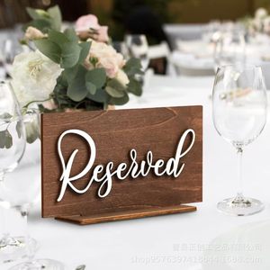 Panneau de table rectangulaire en bois massif pour décoration de mariage, avec lettres découpées et imprimées - Product Image 2