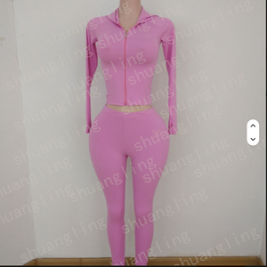 2025新着女性用ヨガフィットネスセット2ピースセットブートカットフレアパンツとマッチングジャケットジムカジュアルウェア - Product Image 2