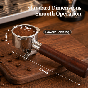 Porte-filtre à expresso classique italien 51 mm à trois griffes, poignée en bois de rose, pièce de rechange OEM pour machine à café automatique, panier de 16 g - Product Image 3