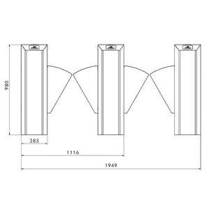 Chinese Factory Access Control System Security Turnstile Barrier Flap Gate Nfc Reader Flap Barrier Gate