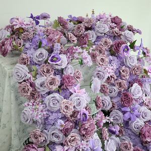 Rangkaian Bunga Mawar Ungu Sutra Buatan untuk Dekorasi Pernikahan, Dekorasi Meja Pernikahan, Rangkaian Bunga Violet - Product Image 3