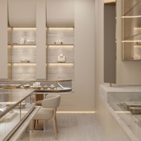 Luxuriöses Schmuckgeschäft Gesamtes Innendesign Maßgefertigter Schmuck-Kiosk Vitrine Einzelhandelsgeschäft Schmuckladendesign LED-Beleuchtung