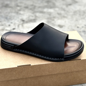 Chaussons d'été pour hommes, luxueux et durables, respirants, en <span class=keywords><strong>cuir</strong></span> de vachette, à semelle souple, à semelle épaisse, antidérapants, pour l'extérieur - Product Image 3
