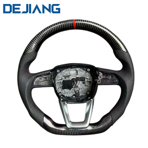 Volante de Coche Personalizado de Cuero y Fibra de Carbono para Audi A4 A5 A6 A7 C7 Q3 Q5 A3 S3 S8 R8 <span class=keywords><strong>RS3</strong></span> S6 S7 2014 <span class=keywords><strong>2015</strong></span> Mejorado - Product Image 5