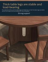 Ensemble table et chaises de salle à manger contemporain en bois de noyer noir, forme ronde, écologique et durable, 4 places, pour différentes tailles de salle à manger