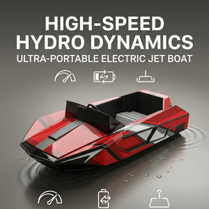 Venta al por Mayor de Lanchas a Motor Compactas Hidrodinámicas de Alta Velocidad, Rojas y Negras, con Batería, Ultra Portátiles - Product Image 1