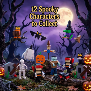 Jouets et cadeaux d'Halloween EPT pour enfants : Blocs de construction <span class=keywords><strong>maison</strong></span> hantée, mini briques mignonnes, idéales pour <span class=keywords><strong>les</strong></span> sacs cadeaux et <span class=keywords><strong>les</strong></span> <span class=keywords><strong>tours</strong></span> d'Halloween - Product Image 2