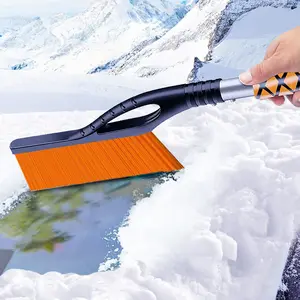 Auto musim dingin plastik sekop salju penyapu penghilang grosir sekop menangani salju sekop dengan es pengikis dan sikat salju