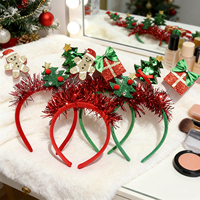 Serre-tête de Noël de haute qualité en polyester avec guirlande et motif bonhomme de pain d'épices, 13 cm, pour enfants, idéal pour les fêtes de Noël, en coffret cadeau