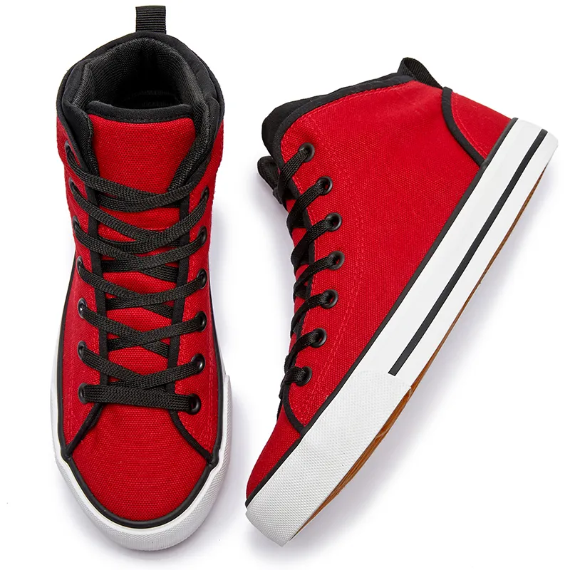 Wholesale Red Custom Logo Canvas Trendy Shoes Running Sport Canvas Shoes Women