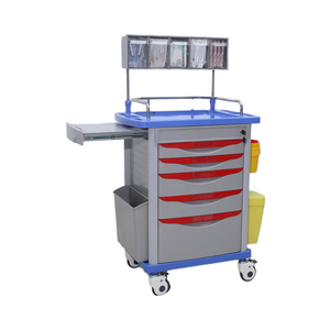 Carro de soporte de anestesia ABS moderno y compacto, bandejas de medicamentos transparentes, segregación de residuos, bloqueo Individual para Hospital, comedor, escuela - Product Image 1