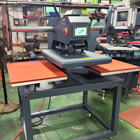Presse à Chaud Pneumatique Semi-Automatique Double Plateau 40x50 40x60 avec Alignement Laser pour Transferts DTF sur T-shirts