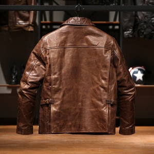 Giacca di pelle Casual da uomo con risvolto da uomo - Product Image 3