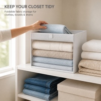 Boîte de rangement pliable personnalisée en tissu non tissé avec fenêtre visuelle en maille et panneau gris de 2,0 mm pour le rangement en vrac des garde-robes domestiques