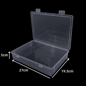 Transparent Plastic Storage Box 2750 Rectangle Double Snap Clasp Dustproof Jewelry Stationery Tool Organizer Container - Product Image 2