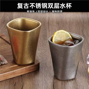 Stainless Steel <b>Double</b> <b>Wall</b> Tumbler Straight <b>Cup</b> 304 Metal Party Beverage <b>Cup</b> - Product Image 2