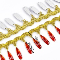 Meetee MT202 40mm Pendentif Frange Ruban Durable Rayonne Accessoires de Couture Décoration Dentelle à Paillettes pour Sacs & Textiles de Maison