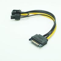 15 pines SATA macho a 8 pines (6 + 2 pines) PCI-Express hembra tarjeta de vídeo Cable adaptador de corriente 20cm para tarjeta gráfica