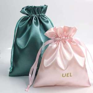 Bolsas de Satén Suave de Lujo con Logotipo Personalizado para Pelucas, Bolsas de Satén para Joyería, Embalaje de Regalo con Cordón - Product Image 3