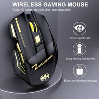 Ratón Óptico Inalámbrico para Juegos M02 USB 2.4GHz, 7 Botones, Luz RGB Intermitente, Botón de Disparo, 3200dpi, Rueda de Desplazamiento de Cuatro Direcciones, Ergonómico