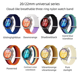<span class=keywords><strong>Correa</strong></span> Deportiva de Nailon de 22 mm/20 mm para Reloj <span class=keywords><strong>Huawei</strong></span> <span class=keywords><strong>GT</strong></span> 6 <span class=keywords><strong>GT</strong></span> 5 Pro <span class=keywords><strong>GT</strong></span> Runner, Banda Transpirable de Triple Anillo - Product Image 2