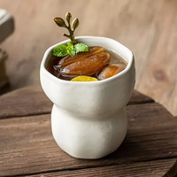 Tasse en céramique en forme de gourde d'inspiration japonaise exquise sans poignée décor à la maison service à thé au café de haute valeur esthétique