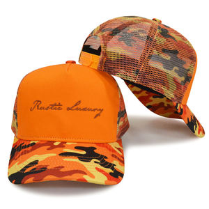 Gorras Trucker de Malla de 5 Paneles Color Camuflaje Naranja al por Mayor para Verano, Deporte e Imagen - Product Image 1
