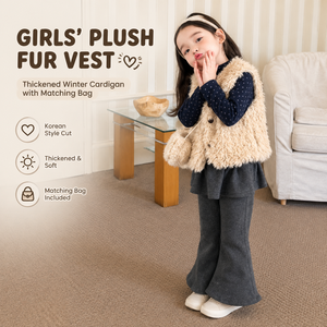 Korean Style <strong>Girls</strong> Plush Vest Winter New Thick Warm Fuzzy Waistcoat Cute Baby <strong>Girl</strong> Fleece <strong>Gilet</strong> with Matching Bag - Product Image 1