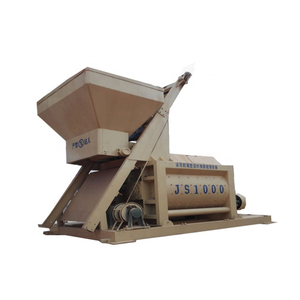 Neuer stationärer Doppelwellen-Zement mischer beton mit Riemen übertragungs betonmischer mit Zement behälter - Product Image 1