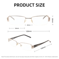 Montura de Gafas Ópticas para Hombre, Estilo Ejecutivo, Media Montura, Cuadrada, Metálica, Personalizable, Venta al Por Mayor, JNLOO WS021N, Envío Rápido