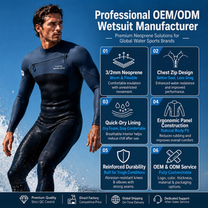 <span class=keywords><strong>Combinaison</strong></span> de plongée intégrale en néoprène 3/2 mm à manches longues et fermeture éclair sur la poitrine pour homme – Équipement thermique et flexible pour le surf, la plongée et la natation en mer - Product Image 2