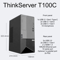 Vente flash Serveur tour Lenovo T100C Ordinateur de bureau Processeur Intel I5-10400 6 cœurs 8 Go de mémoire 1 To de disque dur