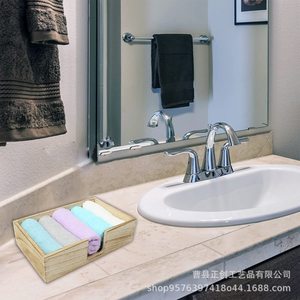 Wooden <b>Tissue</b> Box Natural <b>Color</b> Flat <b>Paper</b> Storage Bathroom Use - Product Image 4