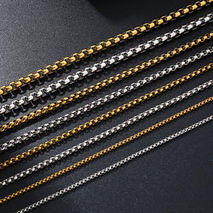 2mm 3mm 4mm 5mm <span class=keywords><strong>oro</strong></span> real PVD cadenas venecianas redondeadas múltiples longitudes Belcher <span class=keywords><strong>cadena</strong></span> de eslabones mujeres collares de acero inoxidable liso - Product Image 2