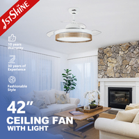 Ventilateur de plafond rétractable avec lumière LED, 1stshine OEM/ODM, économie d'énergie, innovant, durable, décoration intérieure, performances stables