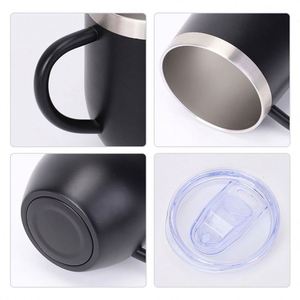 Gobelet isotherme en acier inoxydable de 12 oz à double paroi avec poignée, forme œuf, pour vin et café, personnalisable avec logo - Product Image 4