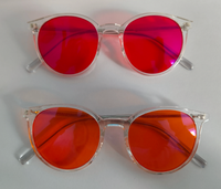 Lunettes QSKY TR90 rondes avec verres rouge-orange à 99 %, anti-lumière bleue pour jeux sur ordinateur, optiques, anti-fatigue, favorisant le sommeil, monture