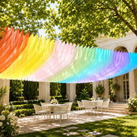 Cortina de Techo de Gasa Transparente con Flujo de Viento para Bodas, Telón de Fondo para Playa al Aire Libre, Tela Fluida para Decoración de Fiestas, Jardines y Escenarios