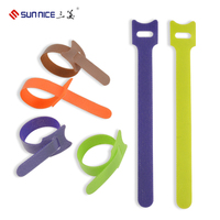 Attaches-câbles en nylon multicolores personnalisables, réutilisables, double face, avec logo, à boucles auto-agrippantes, vente en gros
