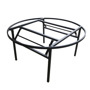 Vente en gros <span class=keywords><strong>Cadre</strong></span> de table de salle à manger de restaurant moderne bon marché facile à installer Pieds de table de salle à manger d'hôtel ronds pliants en acier et métal - Product Image 2