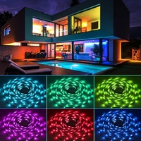 Tira de Luces LED RGB SMD5050, 54 LED/M, IP65, con Control Remoto de 24/44 Teclas y Adaptador de Corriente de 12V, Cambio de Color