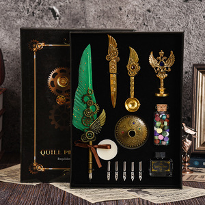 Set <span class=keywords><strong>de</strong></span> Pluma <span class=keywords><strong>de</strong></span> Inmersión Steampunk con Diseño <span class=keywords><strong>de</strong></span> Engranajes Mecánicos y Pluma <span class=keywords><strong>de</strong></span> Pluma <span class=keywords><strong>de</strong></span> Ángel, Kit <span class=keywords><strong>de</strong></span> Caligrafía Retro <span class=keywords><strong>de</strong></span> Lujo, Caja <span class=keywords><strong>de</strong></span> Regalo para Diario Personal y Regalos Empresariales - Product Image 5