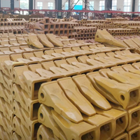 Gigi Bucket Tempa LD100T LD100RC untuk Excavator SANY SY65 SY75 SY95, Ujung Pahat Batu Baja Mangan GET Parts