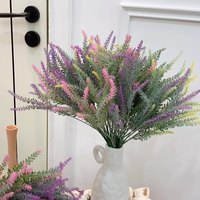 Tanaman Lavender Plastik Buatan A-1143 untuk Dekorasi Rumah dan Pernikahan, Mirip Asli, untuk Luar dan Dalam Ruangan, Bunga Lavender Artifisial Berumbai