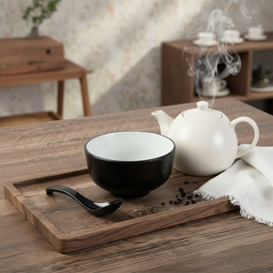 Conjunto de Louças Ecológicas de Alta Qualidade em Melamina Bicolor com Design Clássico Polido da Marca HCMA, Tigelas para Ramen e Arroz para Restaurantes - Product Image 2