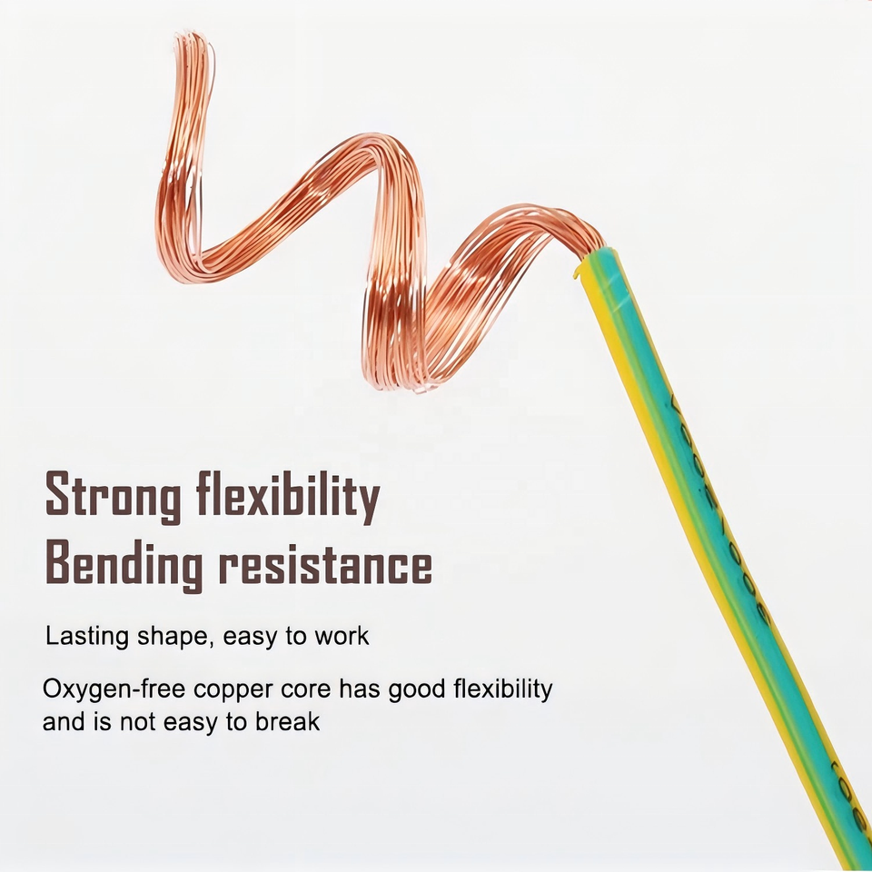 PVC Jacket Insulated Stranded Copper Core Flexible Cord Double Color ...